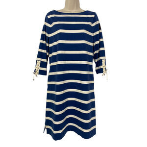 Ralph Lauren Jeans Co Dress Womens Medium Nautical Stripe Pockets Shift LRL